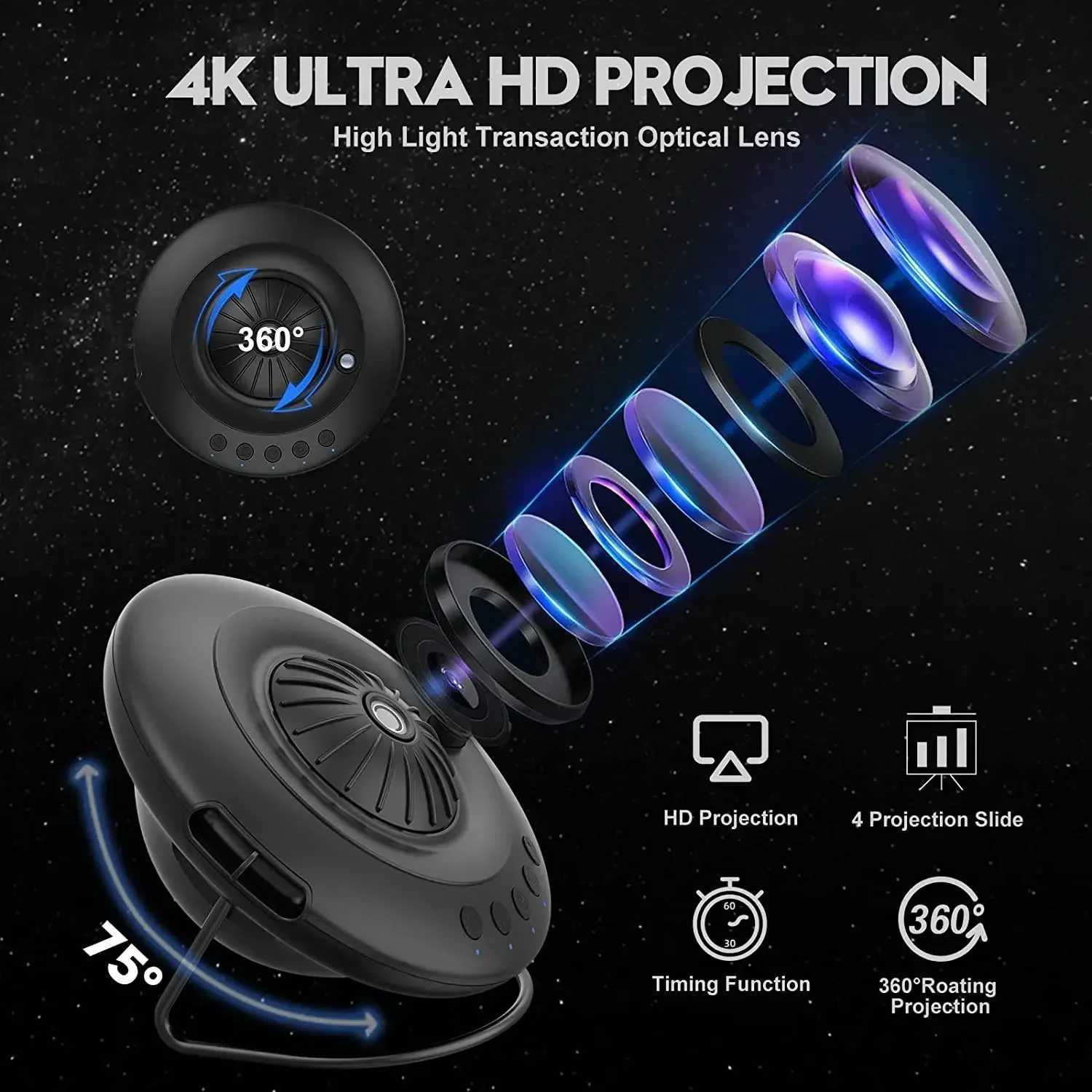 NEW UFO LED Star Projector Night Light 8 in 1 Planetarium Projection Galaxy Starry Sky Projector Lamp for Kids Gift Room Decor H260318