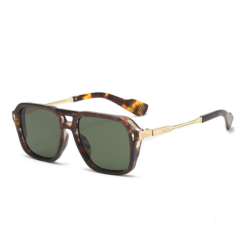 New European and American men's aviator glasses, retro double-bridge square frame sunglasses, cross-border wholesale in stock 34100 ddmythur