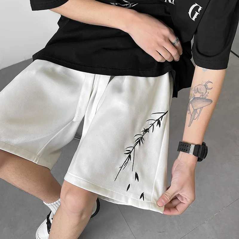Embroidery Casual Shorts Men Sports pants Summer Basic Simple Loose Hip Hop Streetwear Chinese style Leisure Shorts White/Black M260318
