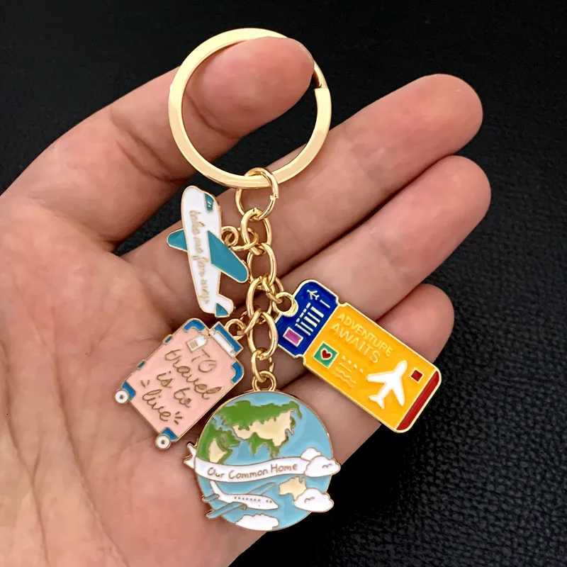 Cute Enamel Keychains Cartoon Explore Earth Plane Key Rings Camera Sign Pendants For Women Men Friendship Gifts Handmade Jewelry H2603181 - view 6