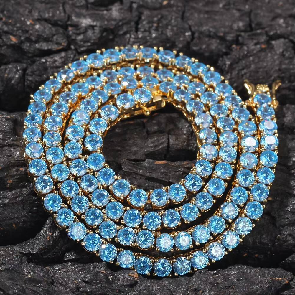 Ice Cool Moissanite Tennis Necklace With 3mm 4mm 5mm Hip Hop Fashion Cuban Chain Necklace