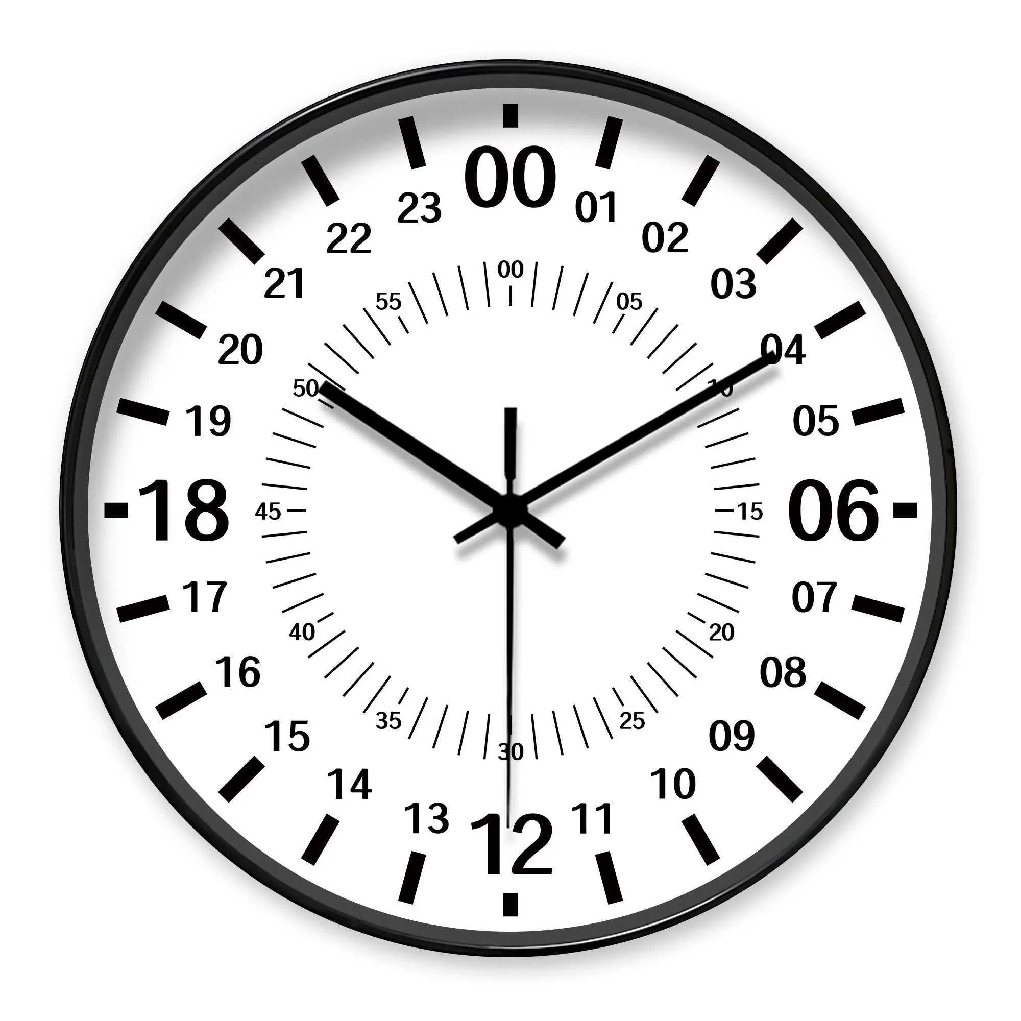 Round 24 - Hour Special Timing Wall Clock Precise Minute Mark Decor Batteries Not Included 10-16 Inches D260318