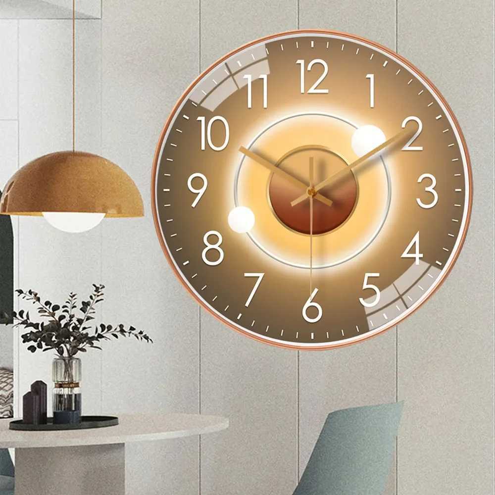 Nordic Style Wall Clock Silent Non-Ticking Battery Operated Wall-mounted Clock Living Room Bedroom Wall Decoratio study D260318