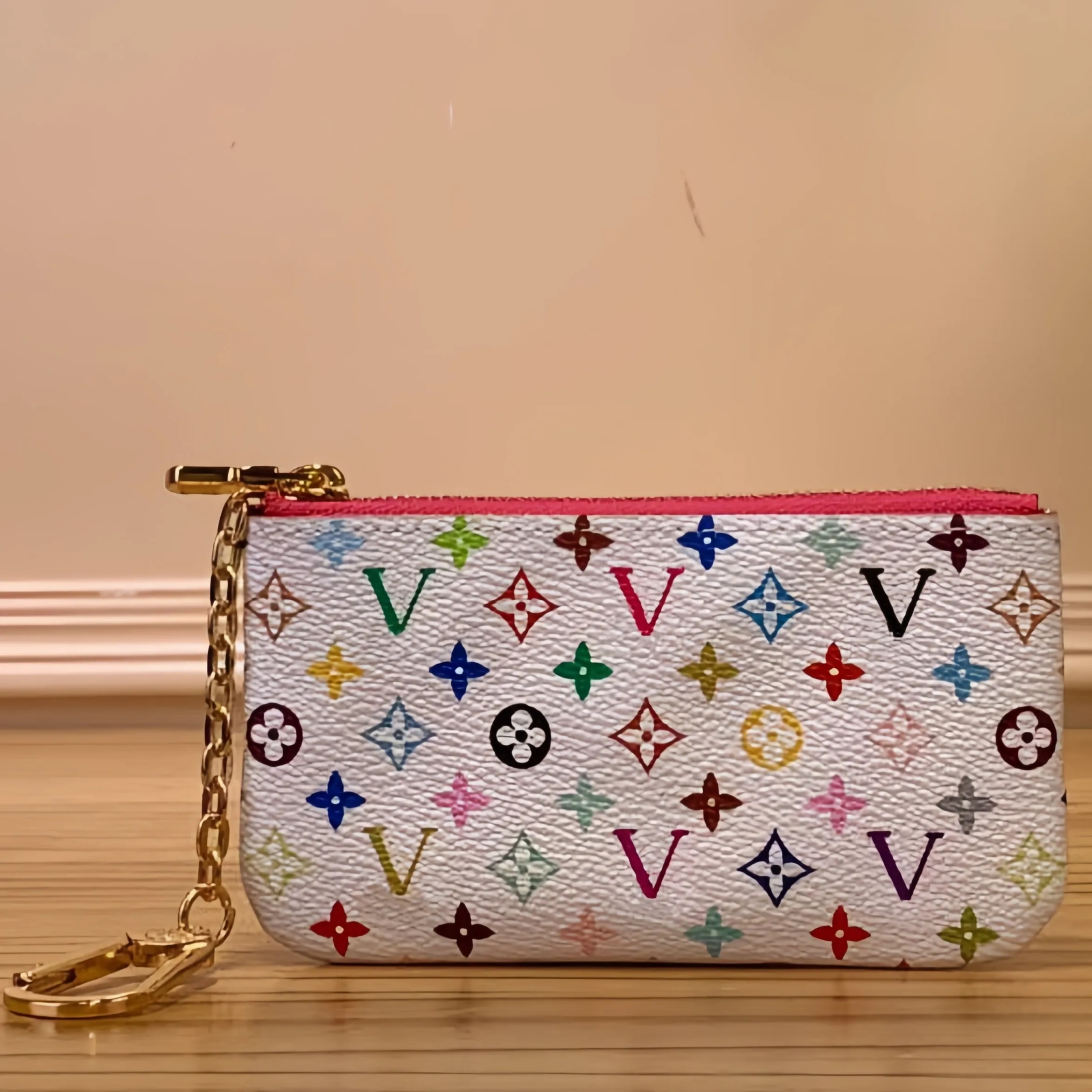 2026 KEY POUCH 62650 POCHETTE CLES Designers Fashion Women Men Key Ring Credit Card Holder Coin Purse Mini Wallet Leather Handbags Pink keybag 62650