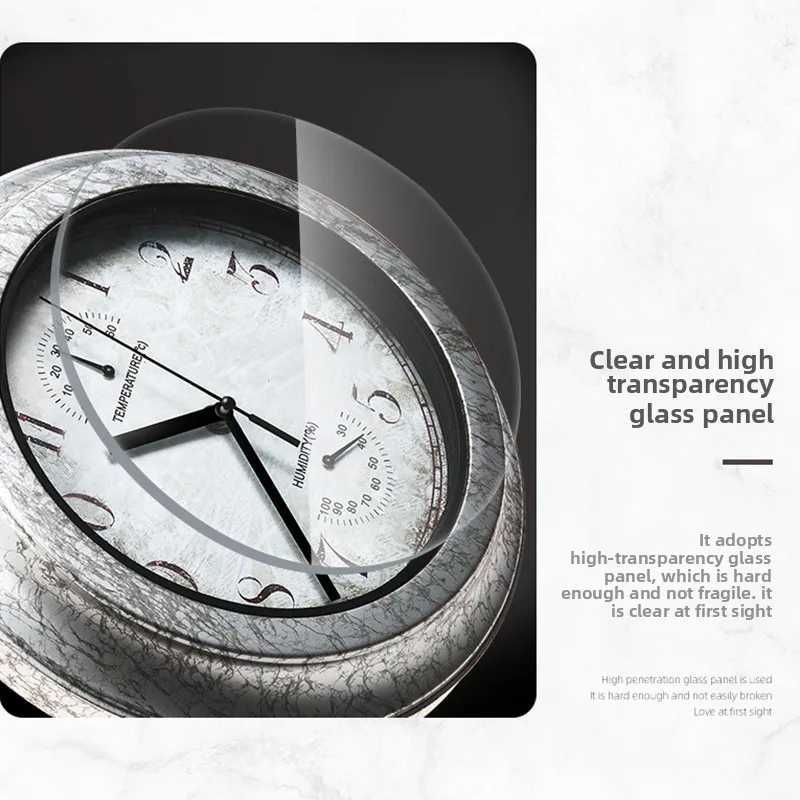 12 Inch Outdoor Waterproof Wall Clock Bathroom Kitchen Patio Shop Living Room Decorative Wall Clock Stylish Silent Wall Clock D260318