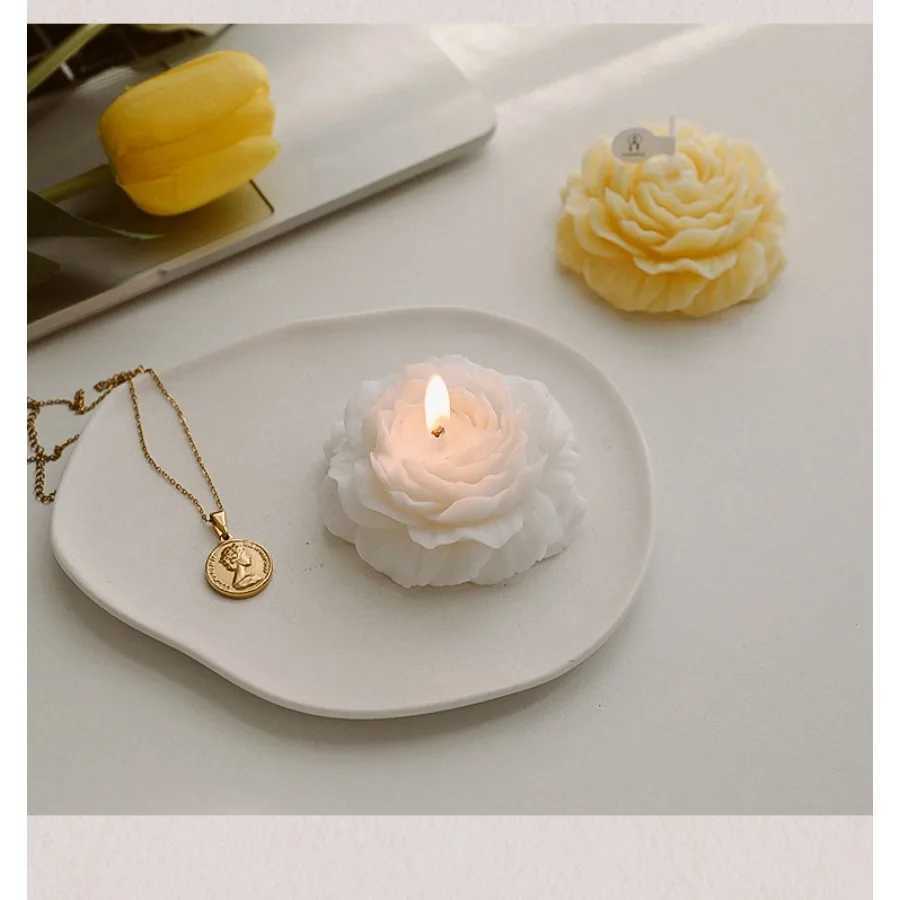 1pc Handmade Peony Flower-Shaped Scented Candle with Long-Lasting Fragrance for Home Decor Relaxation Ideal for Bedroom/Spa D260318