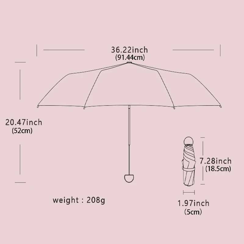 Mini Sunshine Umbrella Pocket Small and Handy 50 Folded UV Resistant Pocket Umbrella with Black Glue Sunshade and Sunscreen H260318 - view 4