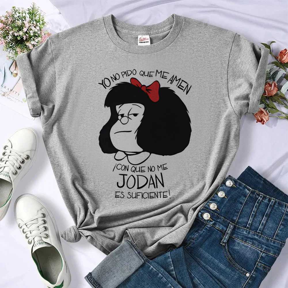 Mafalda tshirt women designer graphic manga Tee girl harajuku comic streetwear clothesT260317