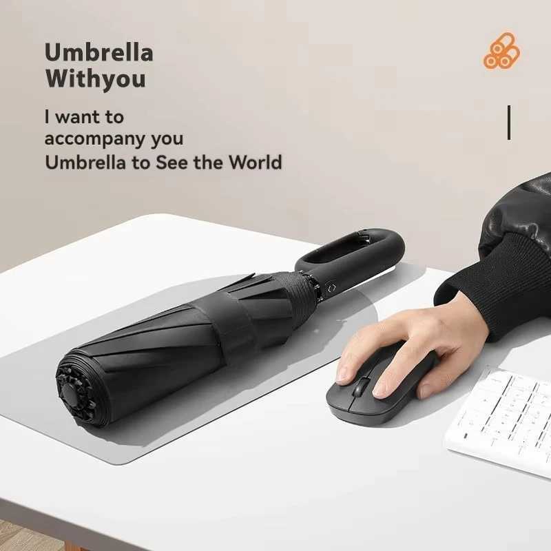 20 Bones Windproof Strong 106CM Reinforced Automatic Folding Umbrella for Men Large Buckle Handle Wind and Water Resistant H260318 - view 7