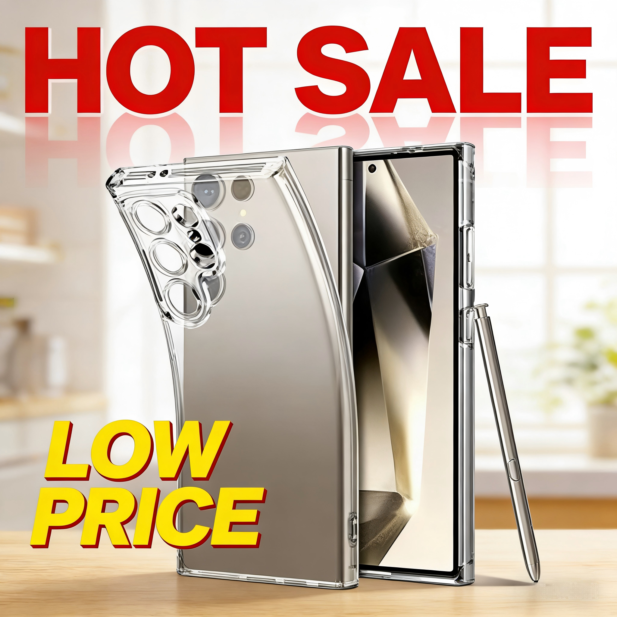 Original Clear Silicone Case For Galaxy Samsung S24 S23 S22 S21 Ultra FE Plus Ultra Thin Crystal Soft TPU Cover A14 A34 A54 5G