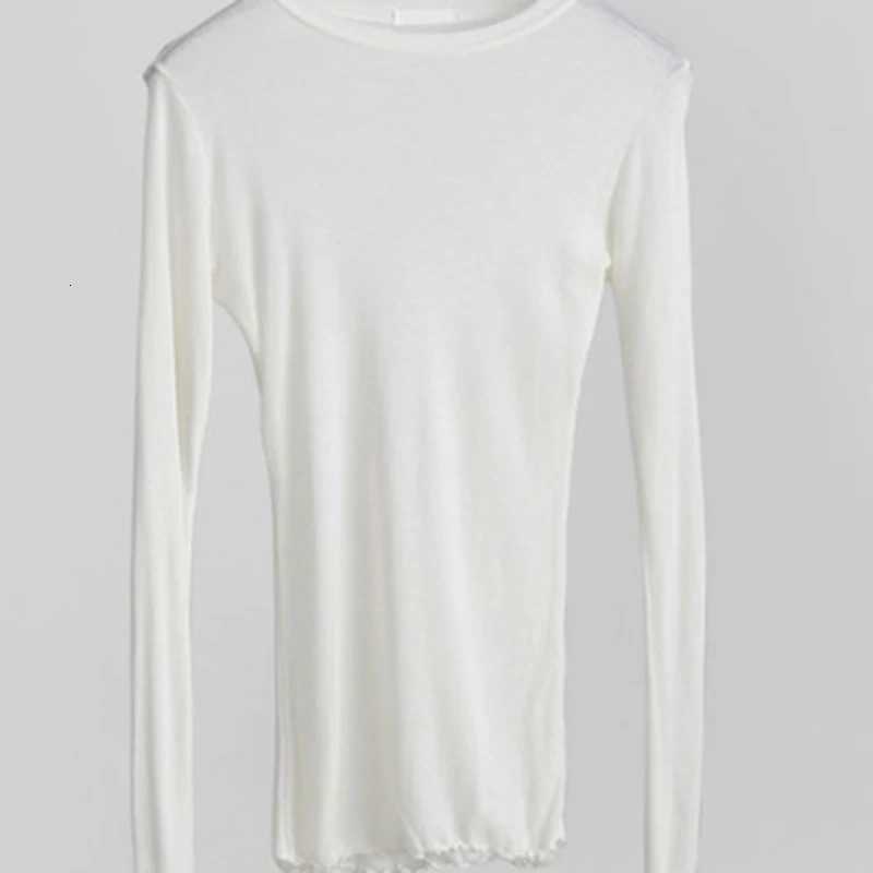 High Quality Plain T Shirt Women Cotton Elastic Basic T-shirts Female Casual Tops Long Sleeve Sexy Thin T-shirt see throughT260317