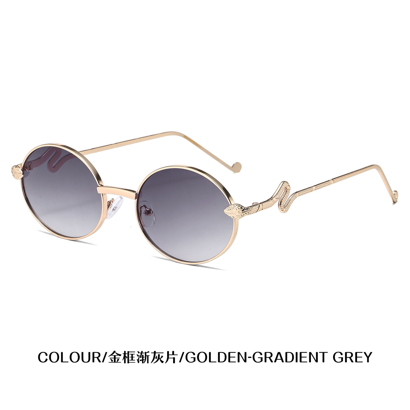 Luxury Brand Designer Sunglasses 2026 New Oval Fashion Sunglasses European And American Style Versatile Snake-Style Metal Retro Round Sunglasses