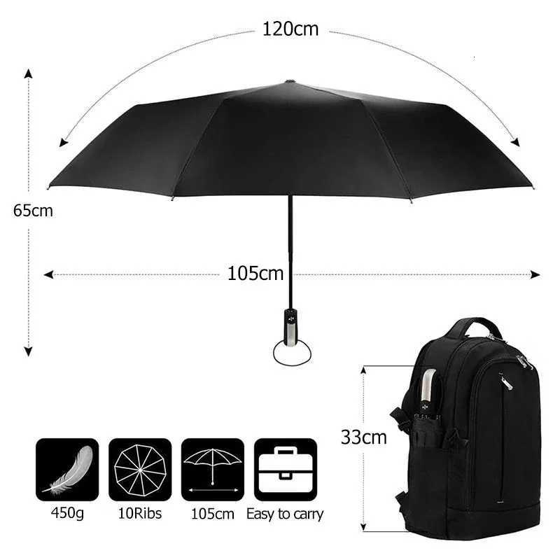Automatic Folding Vinyl Umbrella Ten-Bone Umbrella Is Strong Windproof and Rainproof Large Umbrella for Business Use H260318 - view 4
