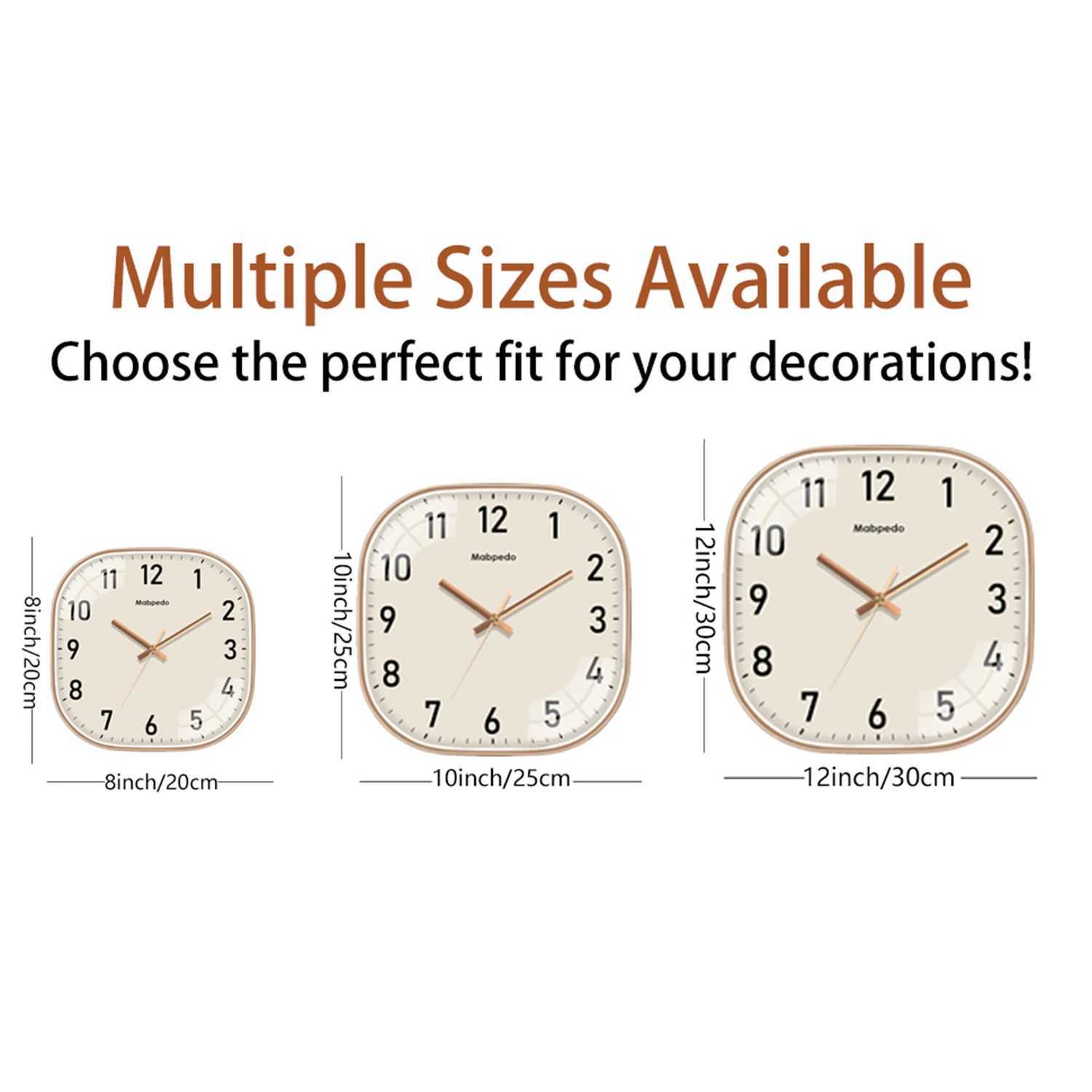 Square Quartz Wall Clock Elegant Beige Dial Clear Black Digital Modern Home Office Decoration Simple Style Precise Timing Clock D260318