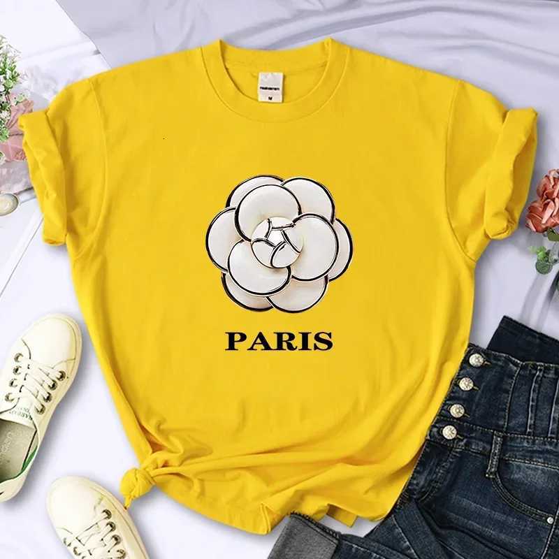 Luxury Brand Flower For Womens High-Quality Summer Printing T-shirt Casual Oversized Y2k Personality Sleeve O-neckT260317