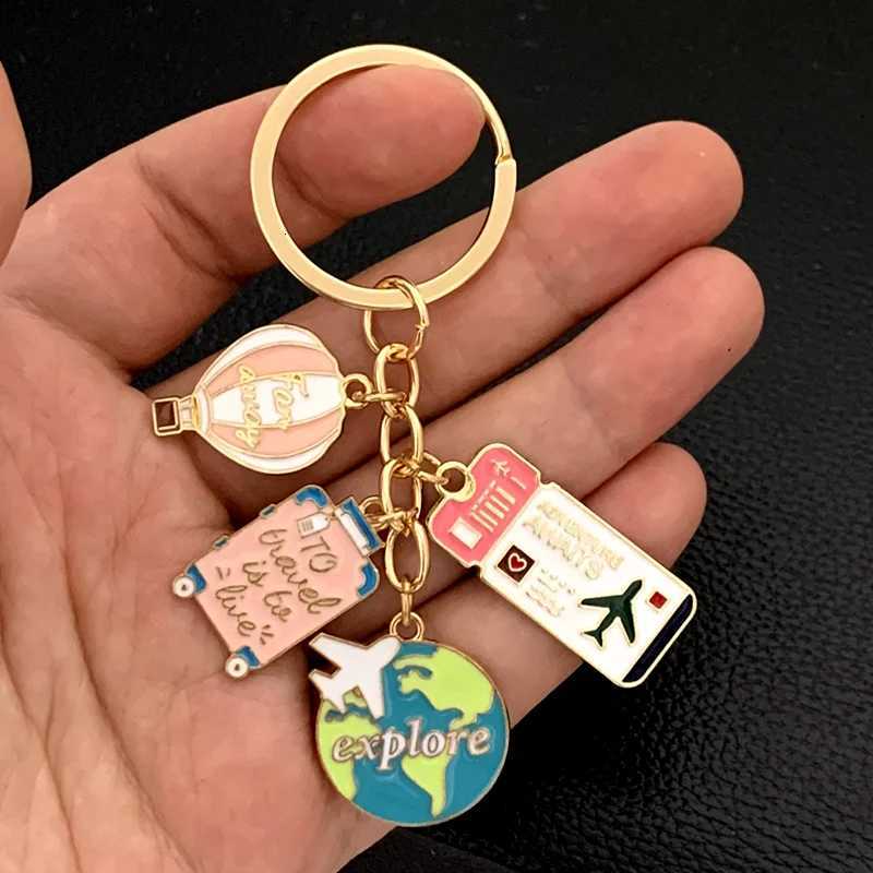 Cute Enamel Keychains Cartoon Explore Earth Plane Key Rings Camera Sign Pendants For Women Men Friendship Gifts Handmade Jewelry H2603181 - view 7