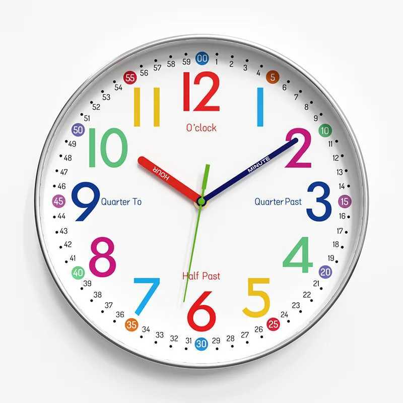 12 Inch Early Education Wall Clock Cartoon Childrens Time Management Quartz Clock Home Wall Hanging Silent Clock 30CM D260318
