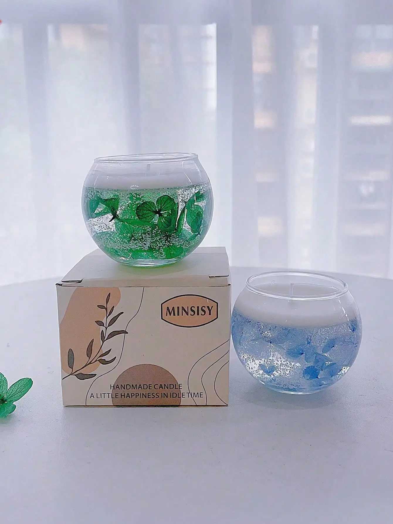 1pc Floating Preserved Flower Scented Candle Creative Ornament Crystal Jelly Candle For Birthdays Weddings New Year Gifts D260318