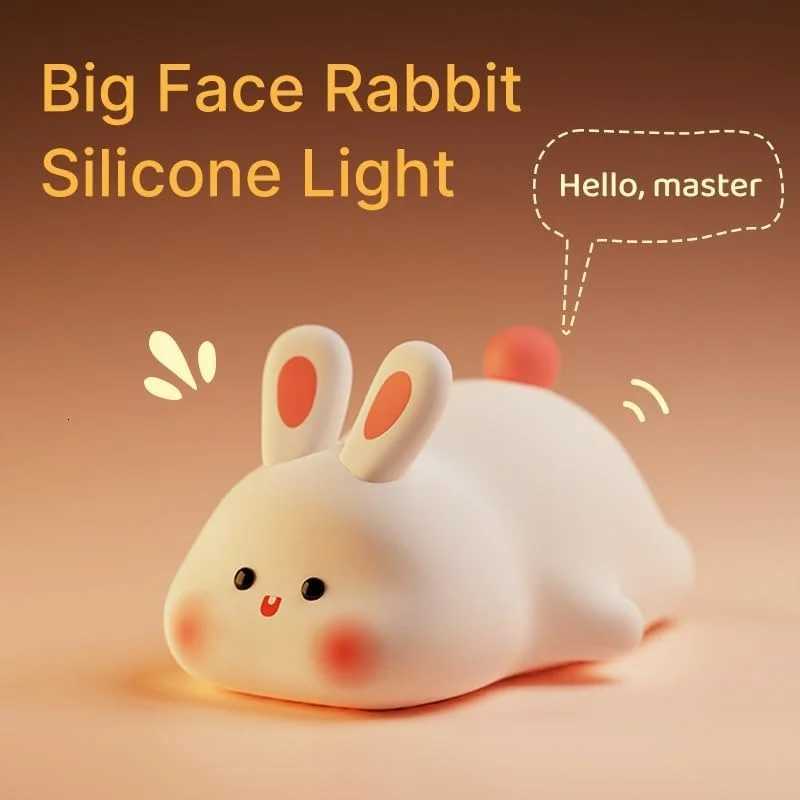 New LED Touch USB Rechargeable Silicone Rabbit Night Light Indoor Atmosphere Light Suitable for Childrens Toys Christmas Gifts H260318