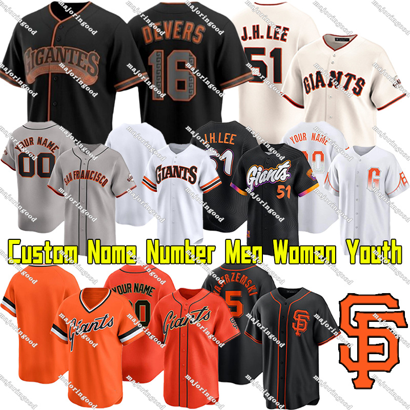 GiantsJersey #62 Logan Webb Jersey #26 Matt Chapman Jersey #51 Jung Hoo Lee Jersey Willy Adames Patrick Bailey Lamonte Wade Jr Marco Luciano Custom Baseball Jerseys