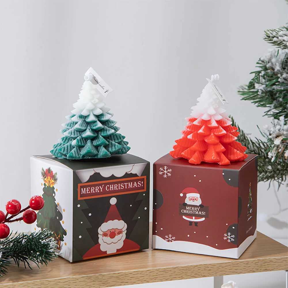 Christmas Scented Candle Christmas Tree Shaped Candle Decoration for Christmas Festival Gifts Home Living Room Decoration Candle D260318