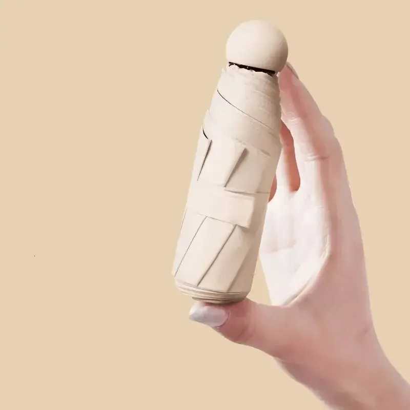 Capsule Umbrella Portable Mini Sunshade Sunscreen Rain Umbrella Black Rubber Alloy Handle Foldable Sun Rain Dual Use H260318 - view 3