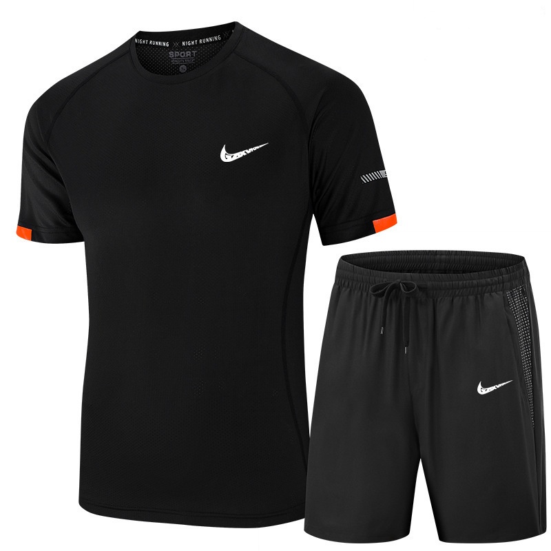 mens tracksuits t shirt tech set designer tracksuit shirts shorts two-piece mens fitness suit print quick drying t-shirt jogg Asian Size