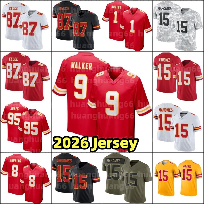 Patrick Mahomes Kenneth Walker III Travis Kelce Football Jersey Isiah Pacheco Rashee Rice Xavier Worthy Harrison Butker Chris Jones Bolton Karlaftis Justin Fields