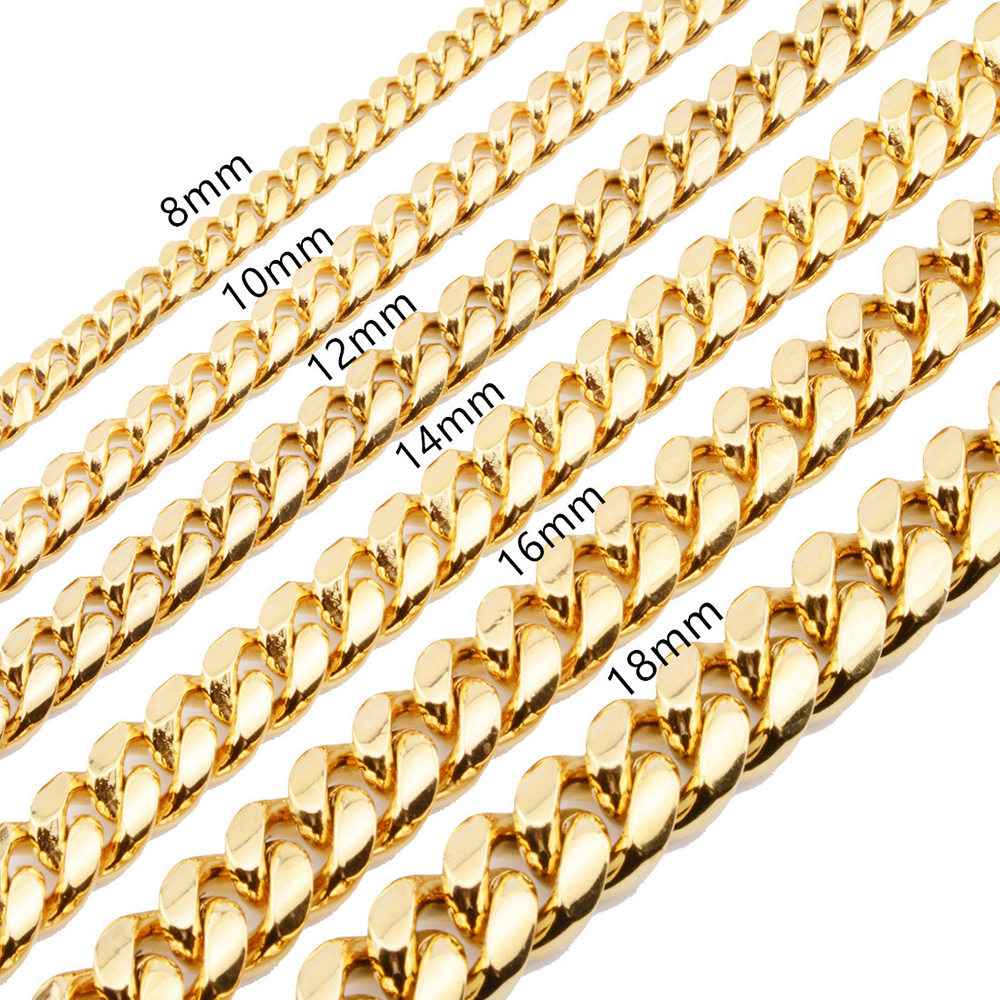 6-22mm Mens Hip Hop 316L Stainless Steel Miami Cuban Link Chain Necklace Jewelry - view 7
