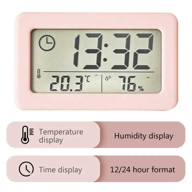 Large LCD Screen Electronic Clock Thermometer Hygrometer Ultra-thin Multifunction Temperature Humidity Monitor Digital Clock D260318