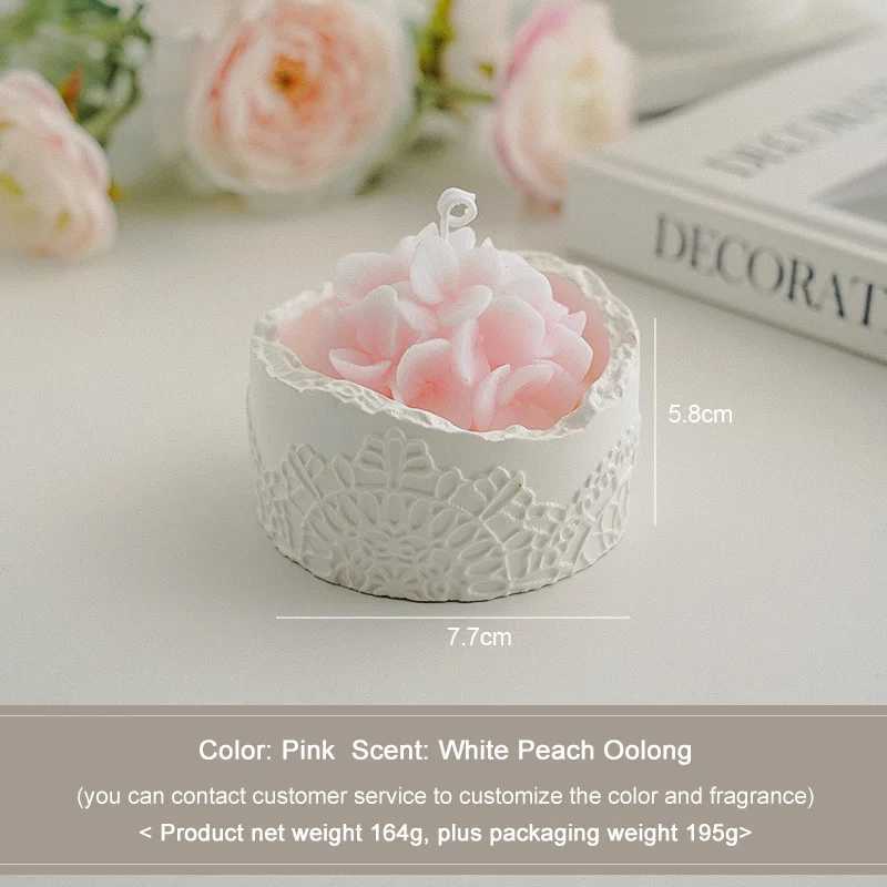 Hydrangea Flower Shaped Soy Wax Scented Candle Luxury Romantic Cute Home Decor Aromatherapy Gift for Romantic Settings D260318