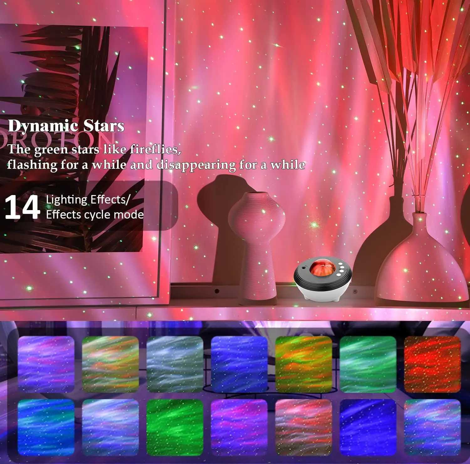 Star Projector Northern Light Aurora Projector With Bluetooth Function and Remote Control Galaxy Light Projector for Kids Adults H260318