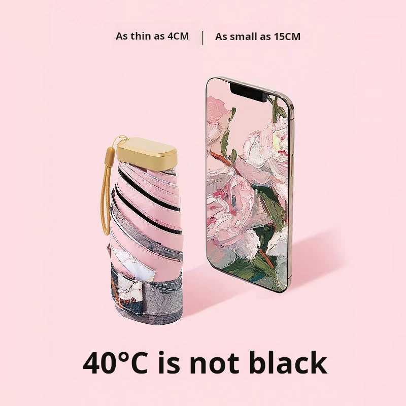 Compact Travel Mini Umbrella Uv Protection Capsule Umbrella 3/6 Fold Ultra Lightweight Sunshade Umbrellas Protable Manual H260318 - view 3