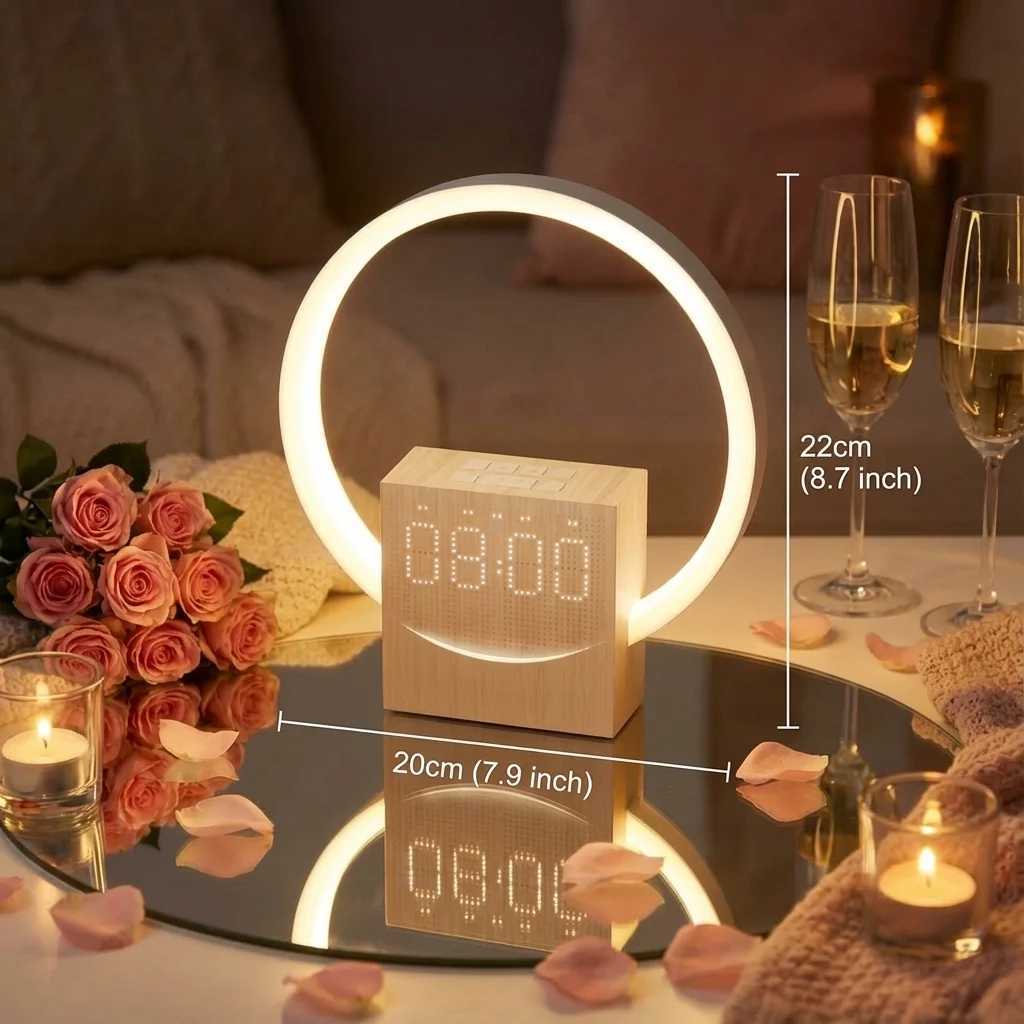 Digital Alarm Clock with Sunrise Simulation Wakeup Light Bluetooth Speaker And White Noise Machine for Bedroom Office Desk D260318