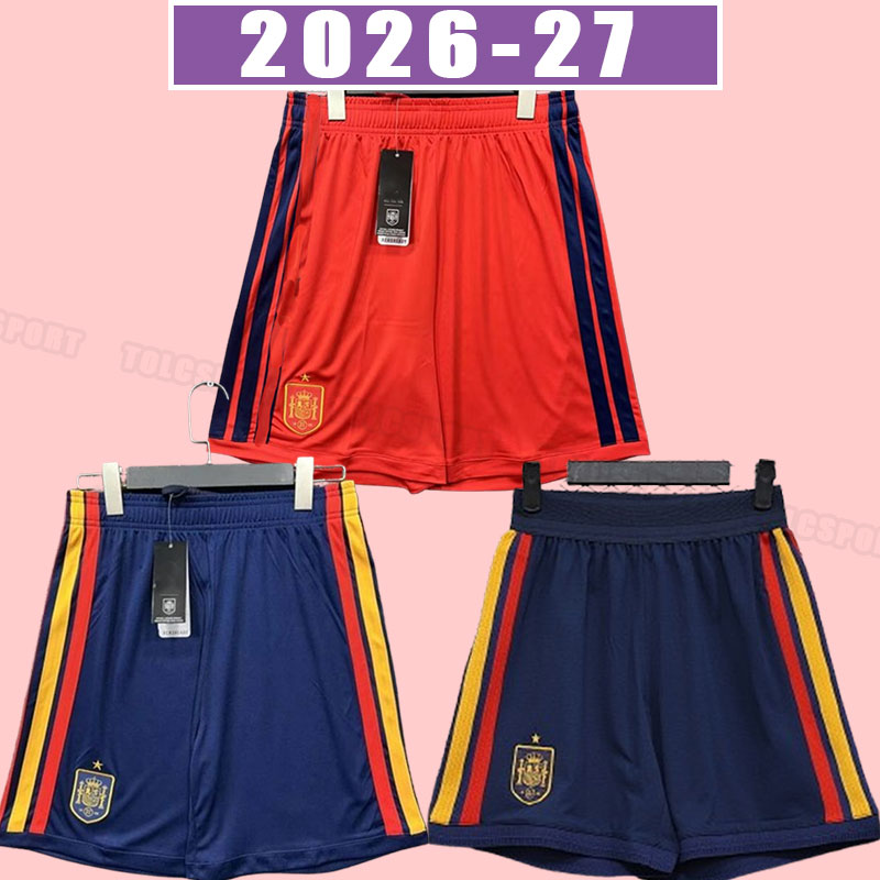 2026 Spain soccer shorts Espana ANSU FATI ASENSIO MORATA FERRAN KOKE GAVI AZPILICUETA C.SOLER 23 RAMOS football pants men fans version home away 2027 goalkeeper
