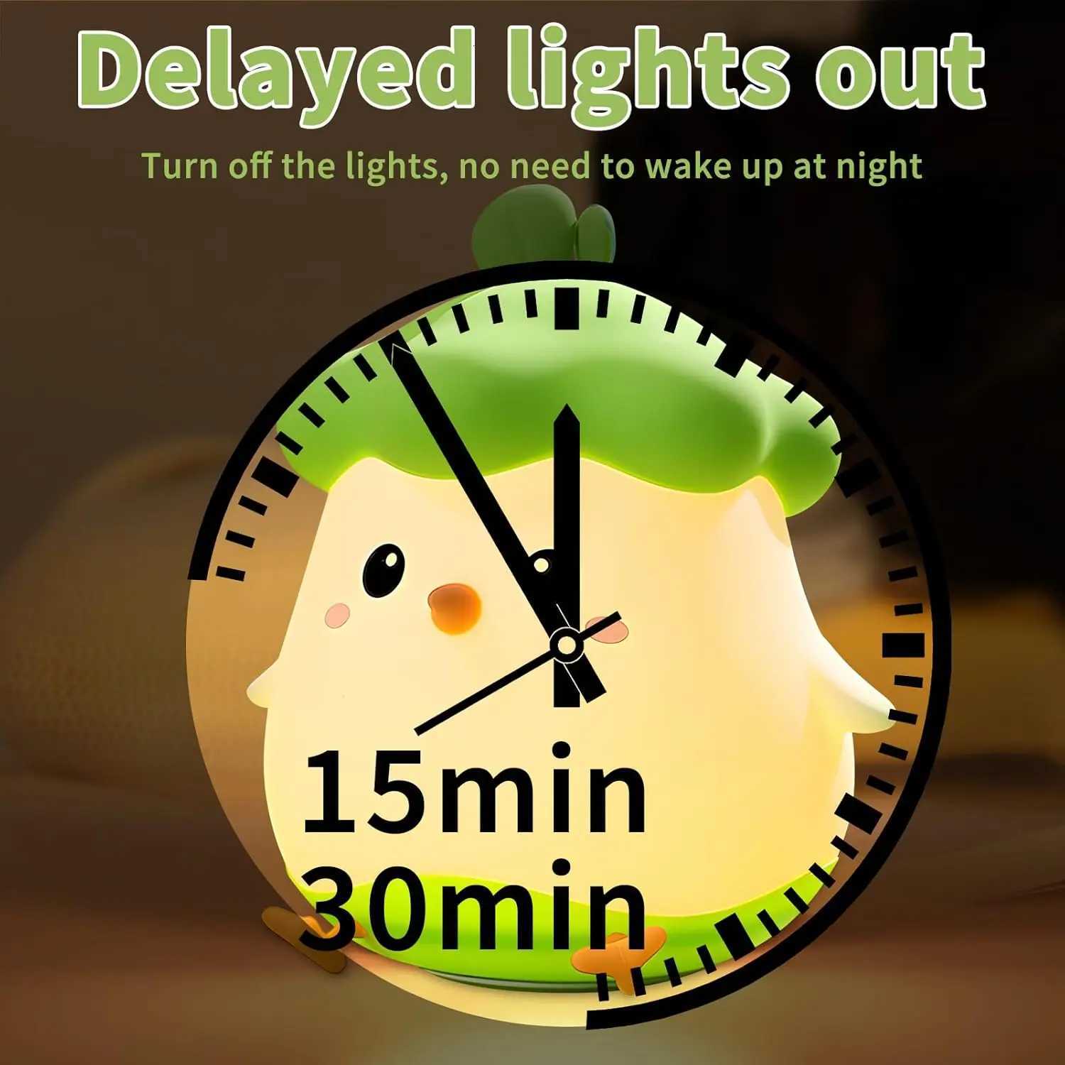 Cute Chicken Night Light Soft Silicone Sleep Lamp USB Rechargeable Bedside Light for Room Decor Easter St Patricks Day Birt H260318