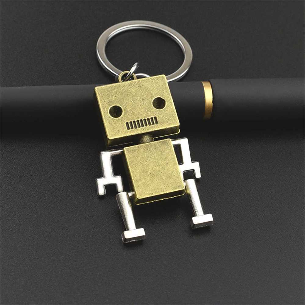 Creative Mini Square Shape Robots Retro Movable Alloy Robot Car Key Holder for Men Punk Bag Ornaments Key Accessories Gift H260318 - view 7