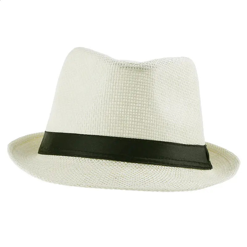 LNPBD Unisex Women Men Fashion Summer Casual Trendy Beach Sun Straw Panama Jazz Hat Cowboy Fedora hat Gangster Cap 260316
