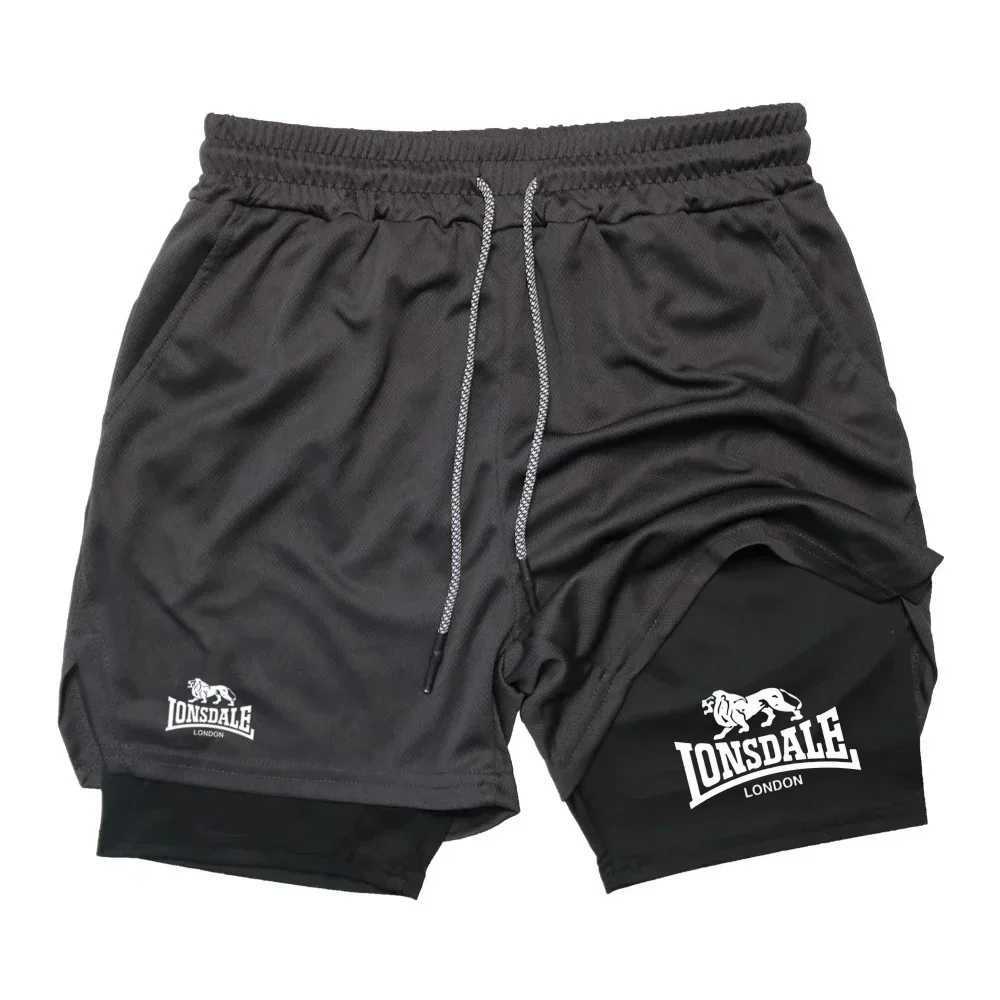 Mens 2-in-1 Running Short Double Layer Sports Training Jogging Pants Compression Fitness Clothing for Active Wear M260318