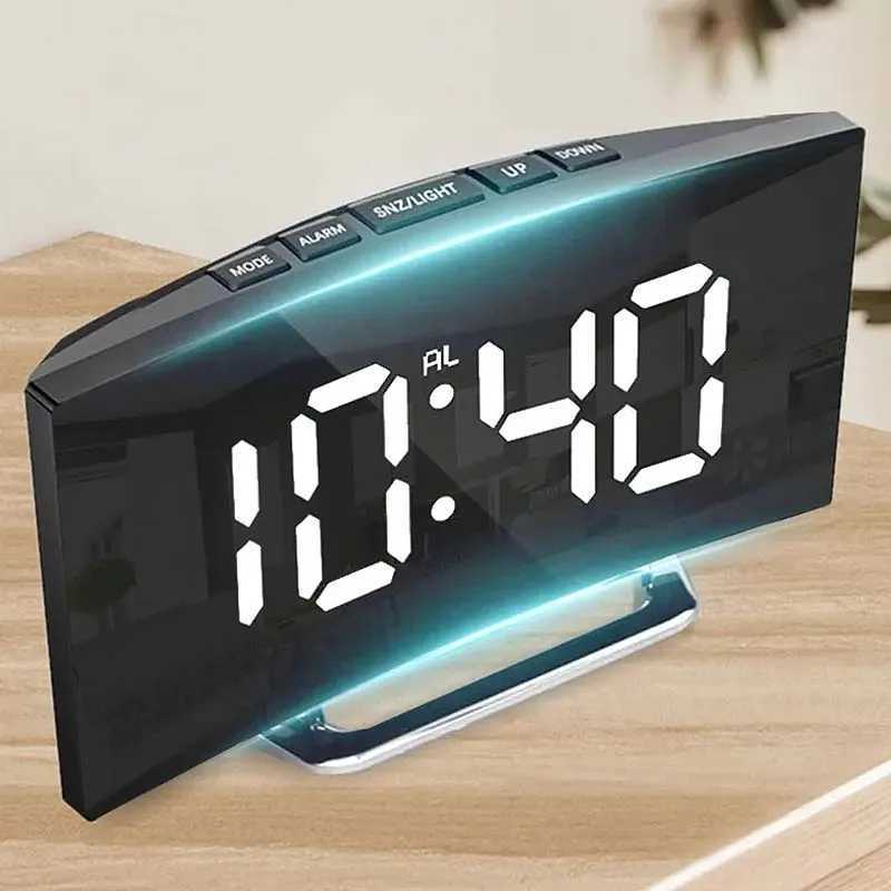 Latest Digital Clock LED Alarm Clock Bedroom Electronic Desktop Clock With Temperature Display Adjustable Brightness 12/24 Hours D260318