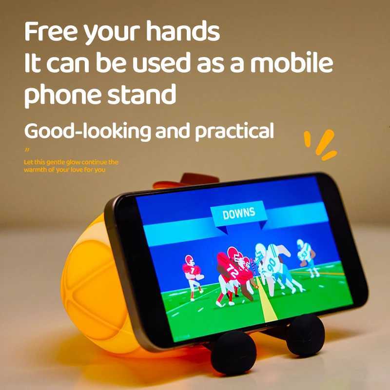 LED Lights Rugby Night Light Sleep Lamp Bedroom Decoration Fun Sports Theme Lamps Silicone Timing Lights Birthday Gifts For Kids H260318