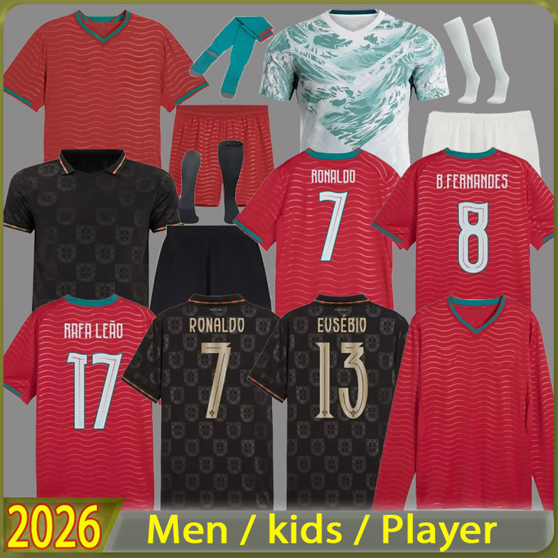 Maillot 2026 World Cup Soccer Portuguesa RoNalDo Jerseys JOAO FELIX BERNARDO B. FERNANDES PEPE 25 26 27 Portugal Football Shirt Team Men Kids Kit S-4XL