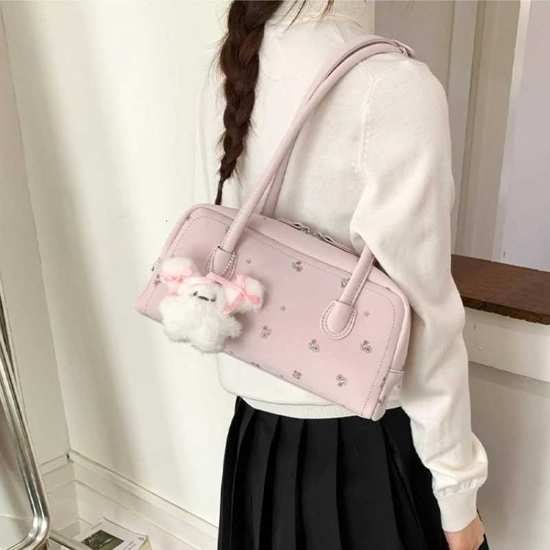 New Fashion Shoulder Bags for Women Small Print Handle Bag Commuter Comfortable and Versatile Texture Boston Bag Underarm PurseZ260317