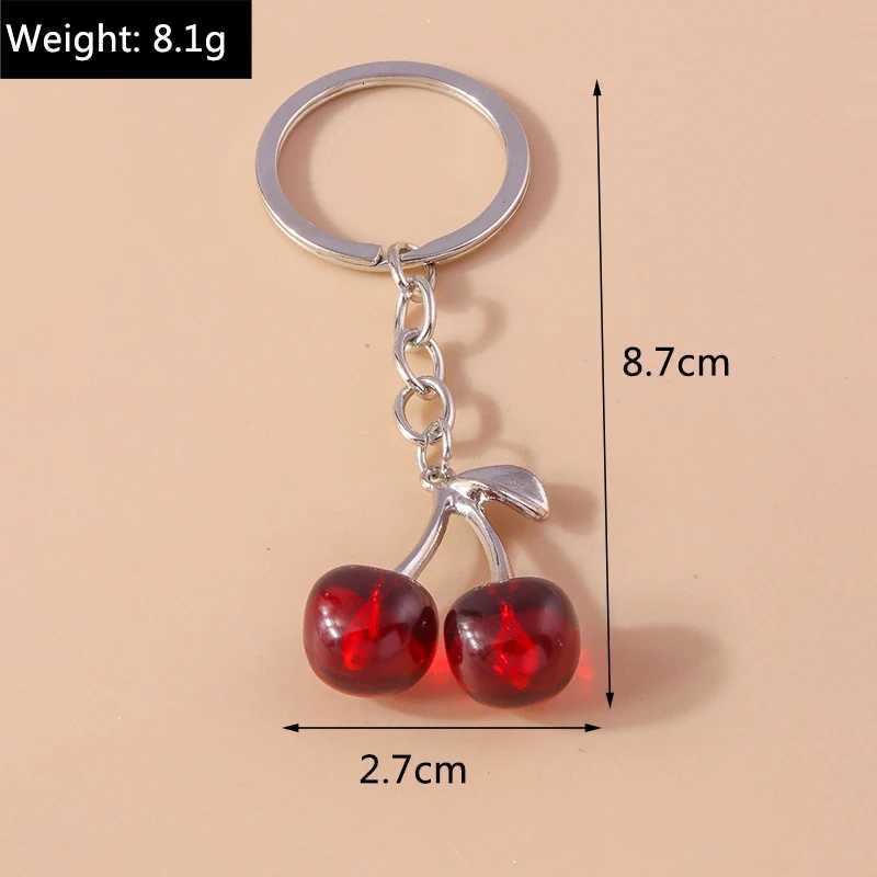 Fashion Crystal Fruit Cherry Keychains for Car Key Souvenir Gifts for Women Men Handbag Pendants Keyrigns DIY Accessories H260318 - view 6
