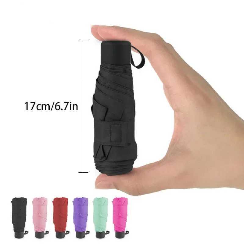 Ultralight Mini Pocket Womens Small Windproof Folding Umbrella Travel Compact Rain Mens Umbrella Sunscreen Umbrella Outdoor Um H260318 - view 3
