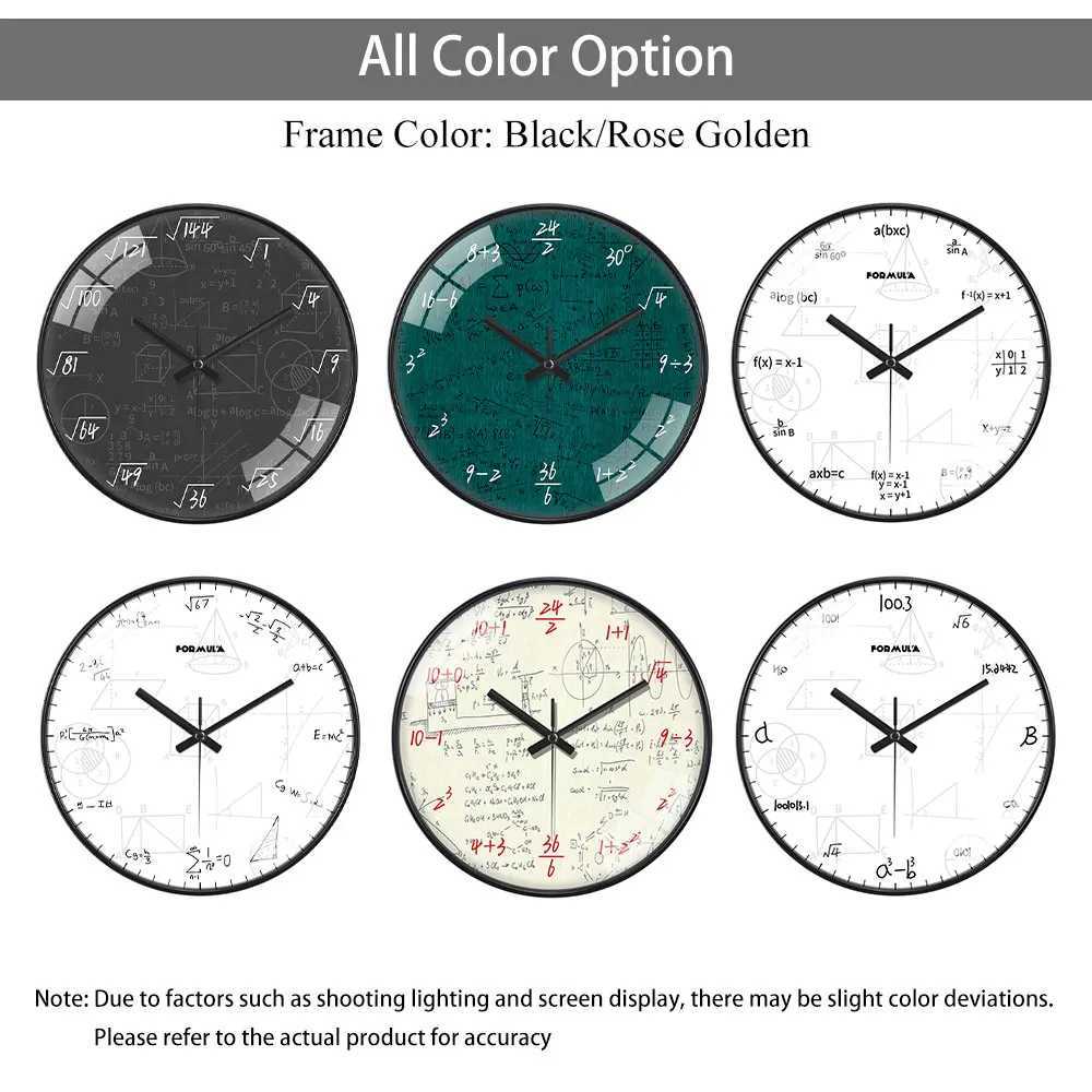 8 inch Chalkboard Math Formulas Clock Student Personality Silent Wall Clock Classroom Study Mathematics Art Wall Decor Math Gift D260318