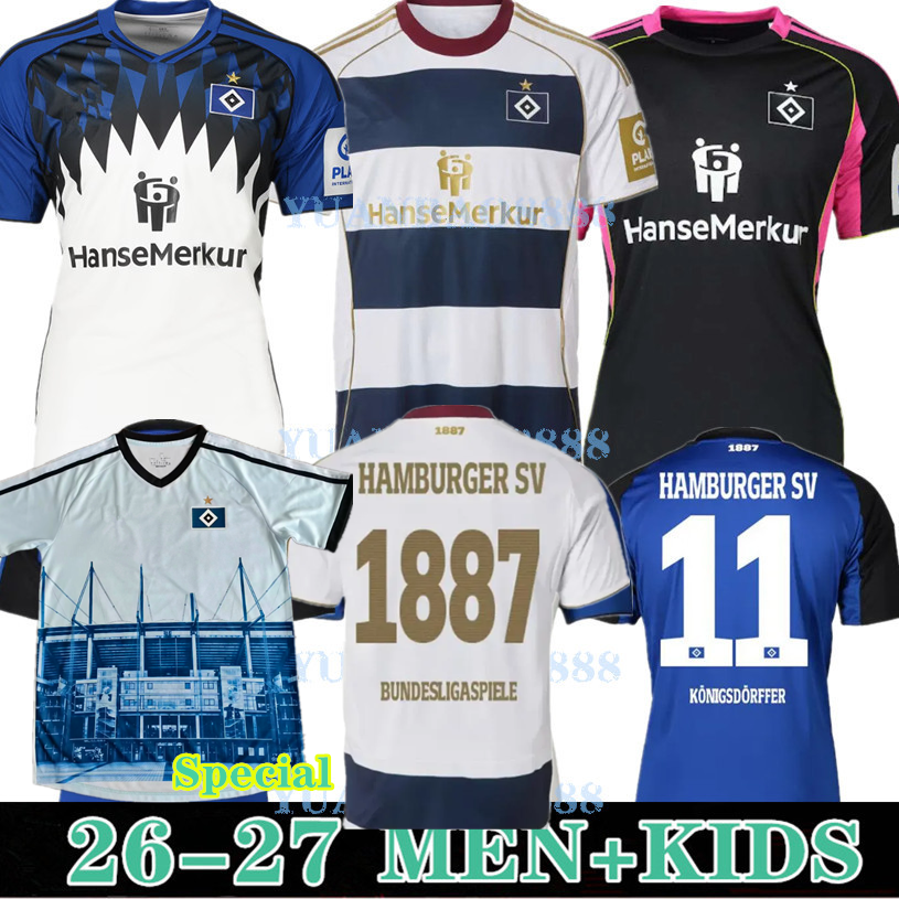 Retro 1980 1981 Soccer Jersey 80 81 83 84 away VAGNOMAN ONANA LEIBOLD REIS DUDZIAK 25 26 Hamburg Football shirt