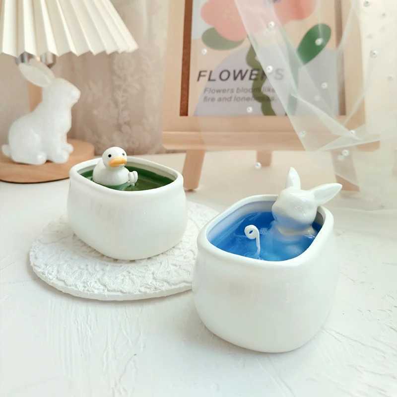Cute Rabbit Scented Candle Bathtime Theme Decorative Gift Item Little Duck Bathtub Creative Home Fragrance D260318