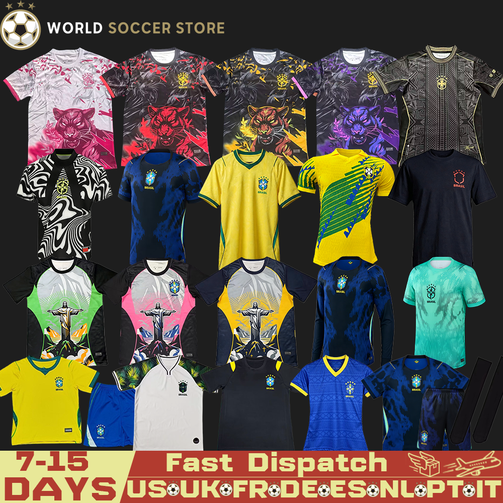 2026 World Cup Brazil Soccer Jersey MARQUINHOS BRUNO G RODRYGO Special Edition 2026 VINI JR RAPHINHA MARTINELLI Fans 4XL Players Women's Kids Football Shirt 06 11