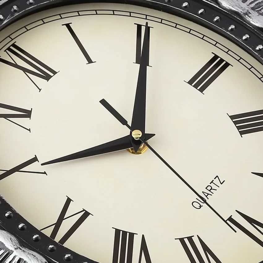 14 Vintage European Court elegance classical Style Wall Clock with Electroplated Black Gold/Silver Roman Numerals for bedroom D260318